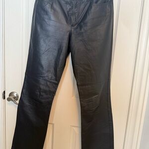 Ralph Lauren Navy Leather Pants